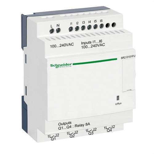 Programmerbart relæ ZELIO 100-240V I/O-10 LADDER med reference SR2D101FU fra mærket SCHNEIDER ELECTRIC