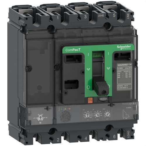Automatisk afbryder ComPacT NSX250F 36kA AC 4P4R 250A Micrologic 2.2 med reference C25F42D250 fra mærket SCHNEIDER ELECTRIC