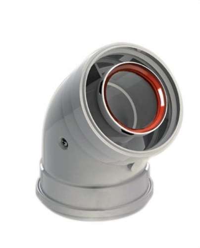 Skorstensalbue diameter 60/100mm 45º hun-hun hvid aluminium med reference 610-45HHP1 fra mærket FIG
