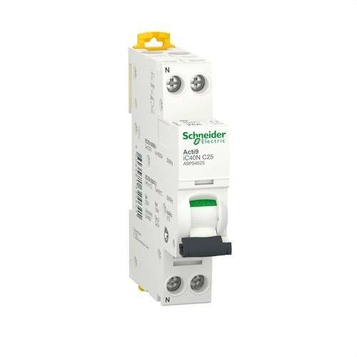 Magnetotermisk IC40N 1PN 25A Kurve C 10kA med reference A9P54625 fra mærket SCHNEIDER ELECTRIC