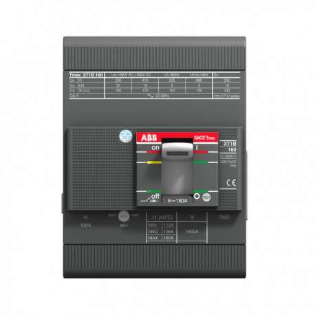 Automatisk afbryder i støbt kabinet ABB Tmax XT1C 160 TMD 125A 4P fast med reference 1SDA067409R1 fra mærket ABB