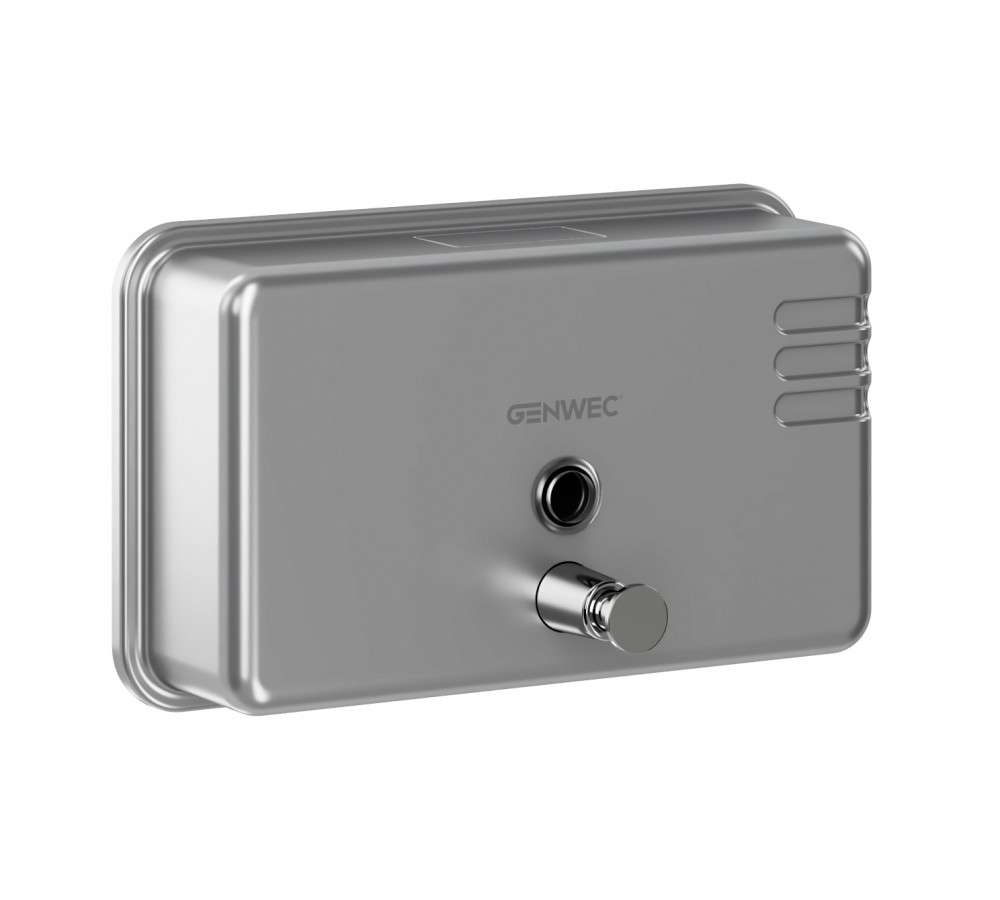 Horisontal sæbedispenser 1100ml rustfrit stål 304 satin med reference GW04 02 04 01 fra mærket GENWEC