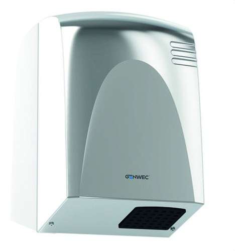 Elektronisk sensor håndtørrer Wecflow i skinnende rustfrit stål med reference GW01 14 04 02 fra mærket GENWEC