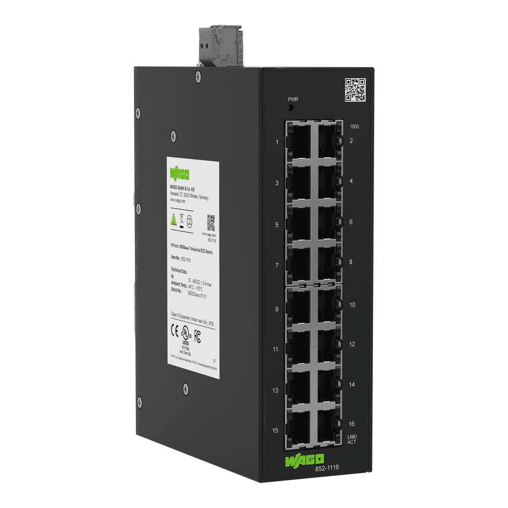 Industriel ECO-switch med 16 porte med reference 852-1116 fra mærket WAGO