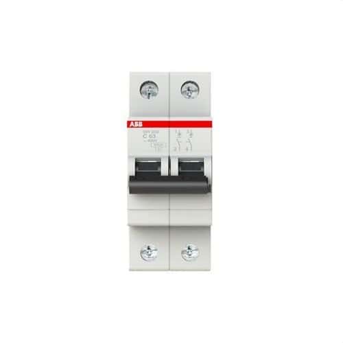 Magnetotermisk SH202-C63 2P 63A Kurve C Kurve C 6kA med reference 2CDS212001R0634 fra mærket ABB