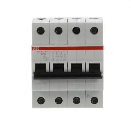 Magnetotermisk afbryder SH203-C16NA 3P+N 16A Kurve C Kurve C 6kA med reference 2CDS213103R0164 fra mærket ABB