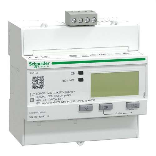 Trefaset energimåler iem3150 63 A klasse 1 modbus med reference A9MEM3150 fra mærket SCHNEIDER ELECTRIC