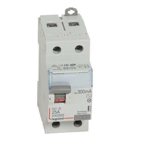 DX3 differentiale 2P 25A 300mA Klasse AC med reference 411524 fra mærket LEGRAND