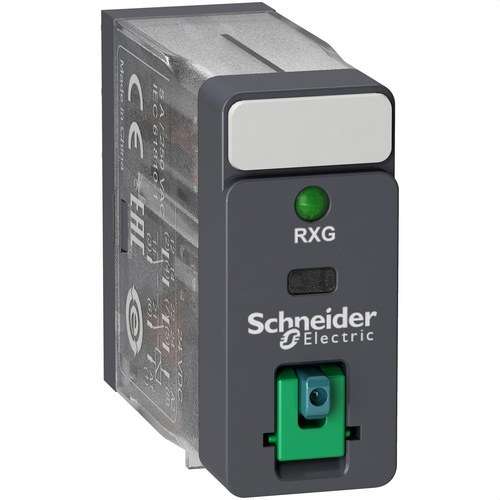 Relæ 2 C/O 5A + Testknap + LED 24V DC med reference RXG22BD fra mærket SCHNEIDER ELECTRIC