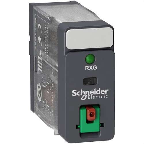 Relæ 1 C/O 10A + Testknap + LED 48V AC med reference RXG12E7 fra mærket SCHNEIDER ELECTRIC