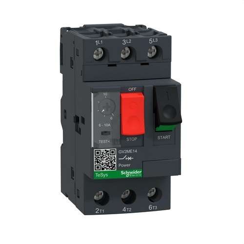 Magnetotermisk motorafbryder GV2ME 6/10A med reference GV2ME14 fra mærket SCHNEIDER ELECTRIC