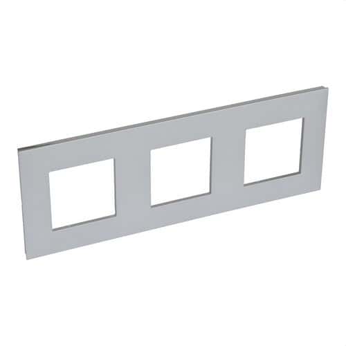 Dekorationsramme til 3 elementer aluminium/krom Valena Next med reference 741043 fra mærket LEGRAND