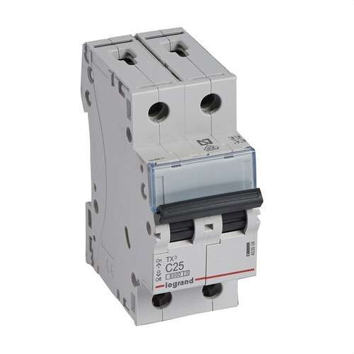 Magnetotermisk TX3 2P 25A Kurve C Kurve C 6kA med reference 403608 fra mærket LEGRAND