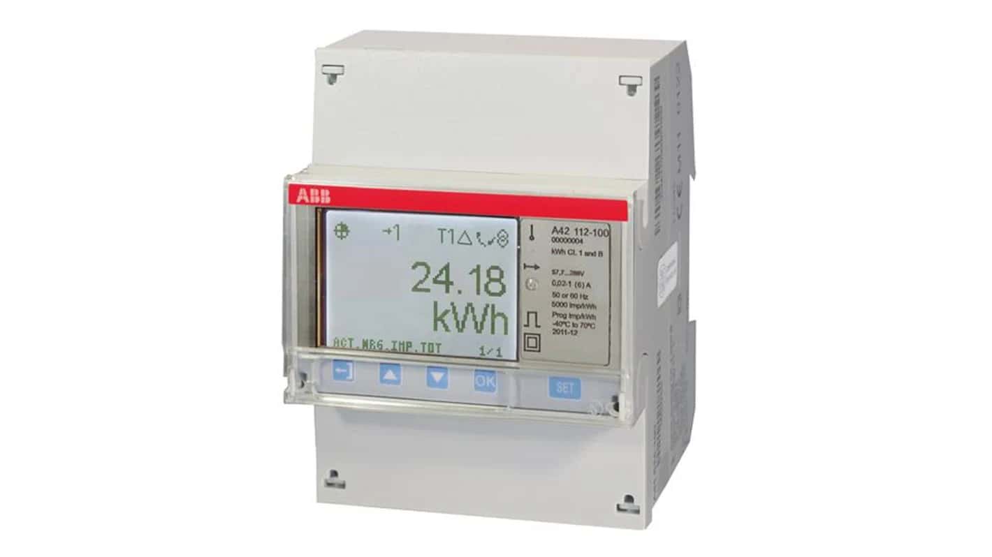 Enfaset ABB A42 112-100 tæller indirekte måling Modbus RS485 med reference 2CMA170510R1000 fra mærket ABB
