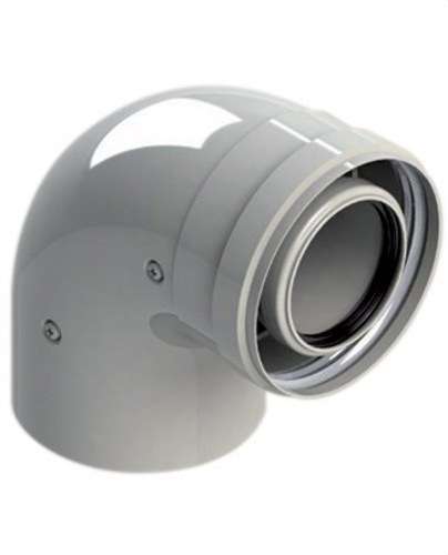 Skorstensbøjning diameter 80/125mm 90º han-hun PP/Lakeret stål med reference 8125-90MHP15 fra mærket FIG
