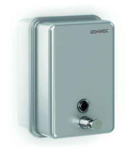 Vertikal sæbedispenser 1100ml rustfrit stål 304 satin med reference GW04 01 04 01 fra mærket GENWEC