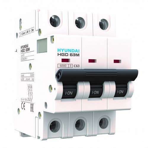 Magnetotermisk afbryder STD 4P 10kA 125A Kurve C med reference HGD100S-4P125C fra mærket HYUNDAI