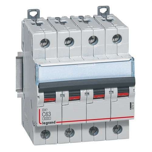 Magnetotermisk DX3 4P 63A Kurve C 6/10kA med reference 407934 fra mærket LEGRAND