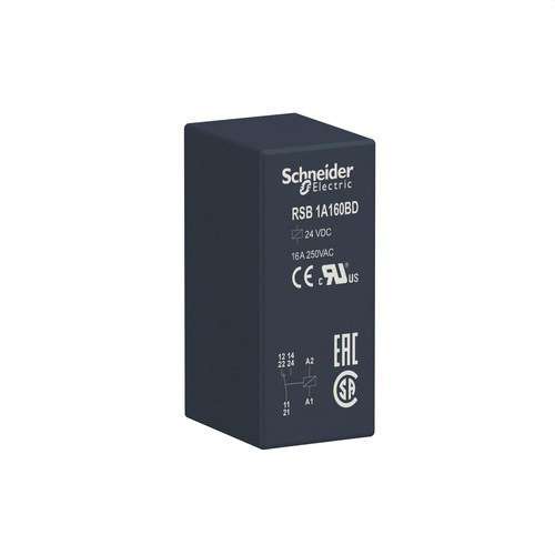 Stikbart relæ 1 NO/NC 16A 24V DC med reference RSB1A160BD fra mærket SCHNEIDER ELECTRIC