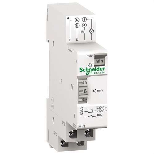 Automatisk minutafbryder Acti9 MIN 1 modul 1 kanal 1 til 7 minutter med reference 15363 fra mærket SCHNEIDER ELECTRIC