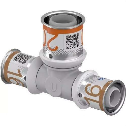 Uponor S-Press PLUS reduceret T-stykke PPSU 32x25x25 med reference 1039960 fra mærket UPONOR