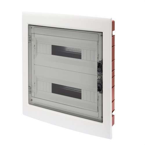 Indbygningsfordelingskasse med røgfarvet dør 36 moduler (18x2) med reference GW40609 fra mærket GEWISS