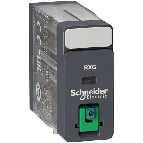 Relæ 2 C/O 5A + Testknap 24V DC med reference RXG21BD fra mærket SCHNEIDER ELECTRIC