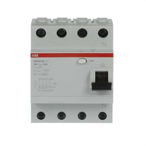 4P 25A Klasse AC 300mA differentiel med reference 2CSF204003R3250 fra mærket ABB