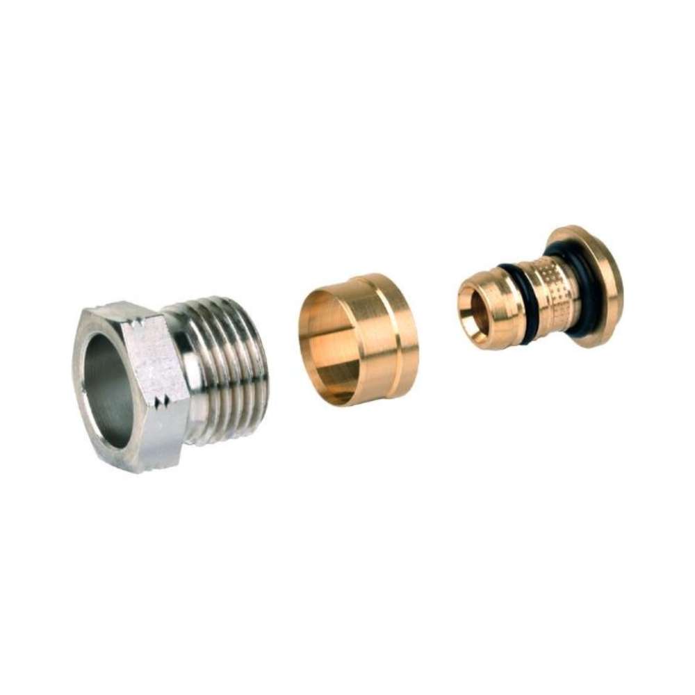 Fittings til multicaia/PE-X rør diameter 16x2mm med reference FIG1/2M16X2 fra mærket RESIDEO