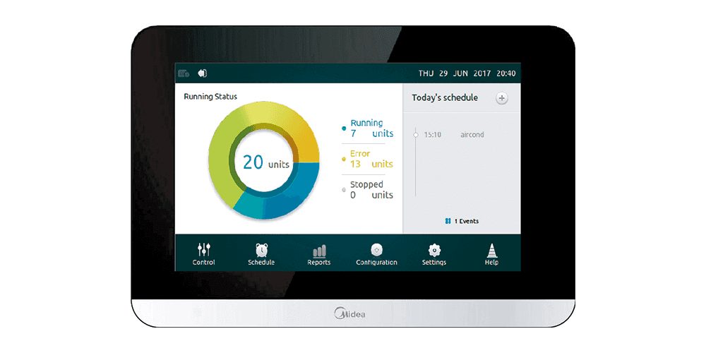 Centraliseret berøringsstyring Midea CCM-180A/BWS(A) 6,2" med reference 14047220 fra mærket MIDEA