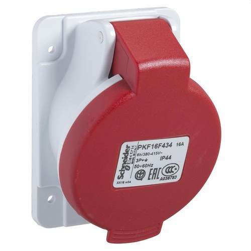 Indbygget skråtstik 16A 3P+TT 380-415V IP44 med reference PKF16F434 fra mærket SCHNEIDER ELECTRIC