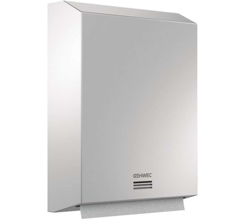 Stor papirhåndklædedispenser i satin 304 rustfrit stål med reference GW03 05 04 01 fra mærket GENWEC