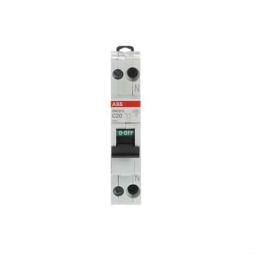 Magnetotermisk SN201L-C20 1P+N 20A Kurve C 4,5kA med reference 2CSS245101R0204 fra mærket ABB