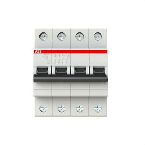 Magnetotermisk afbryder SH204-C20 4P 20A Kurve C Kurve C 6kA med reference 2CDS214001R0204 fra mærket ABB
