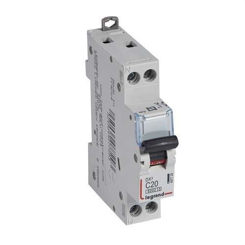 Magnetotermisk DX3 1P+N 20A Kurve C 6/10kA med reference 407729 fra mærket LEGRAND