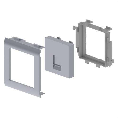 Flad plade 1 RJ45 farve aluminium 65mm U24X med reference 93749-03 fra mærket UNEX