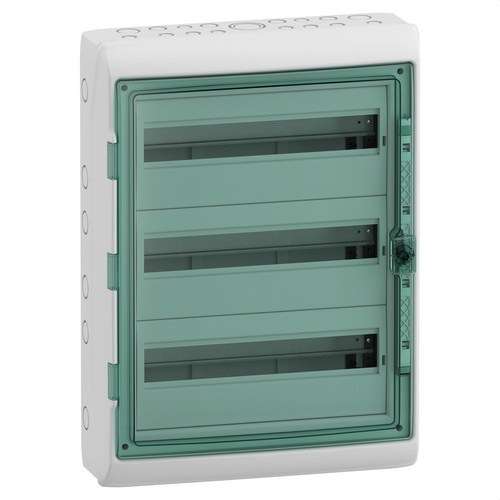 Vandtæt fordelingsboks 3 rækker 54 moduler 610x448x160mm med reference 13986 fra mærket SCHNEIDER ELECTRIC