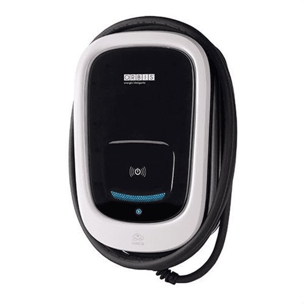 Enfaset elbiloplader 7,4 kW Orbis VIARIS ISI 230 V Kabel 5 meter Type 2 med reference OB94S220HA1 fra mærket ORBIS