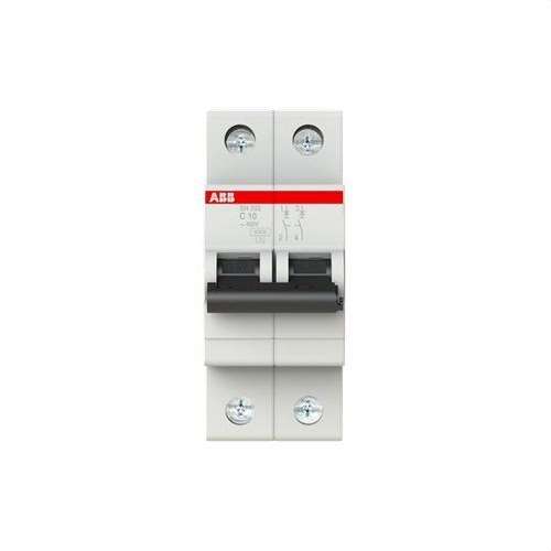 Magnetotermisk afbryder SH202-C10 2P 10A Kurve C Kurve C 6kA med reference 2CDS212001R0104 fra mærket ABB