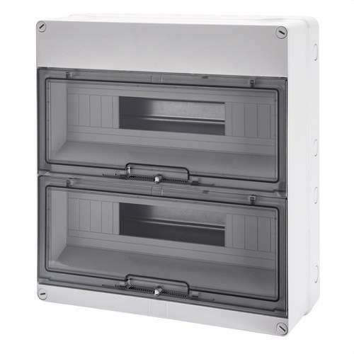 Overfladefordelingsboks, vandtæt, 36 moduler (18x2) med reference GW40009 fra mærket GEWISS