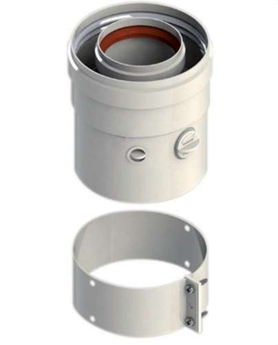 Vertikal koaksial udgang kompatibel med Ariston 60/100mm hvid aluminium med reference 610CVCLARP1 fra mærket FIG