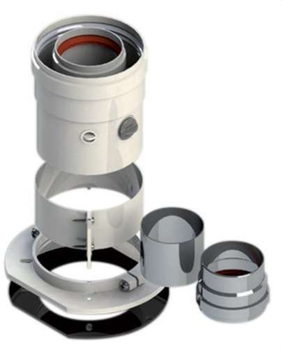 Vertikal koaksial udgang multikompatibel 60/100mm hvid aluminium med reference 610CVMULTIP1 fra mærket FIG