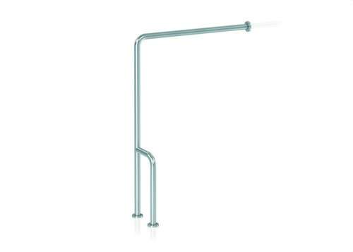 Støttestang væg-gulv 90º rustfrit stål satin højre med reference GW11 13 04 01 fra mærket GENWEC