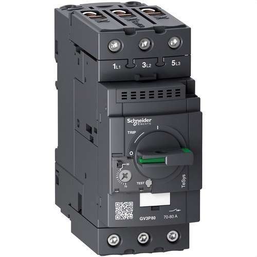 Motorsikkerhedsafbryder TeSys GV3 3P 70-80A EverLink med reference GV3P80 fra mærket SCHNEIDER ELECTRIC