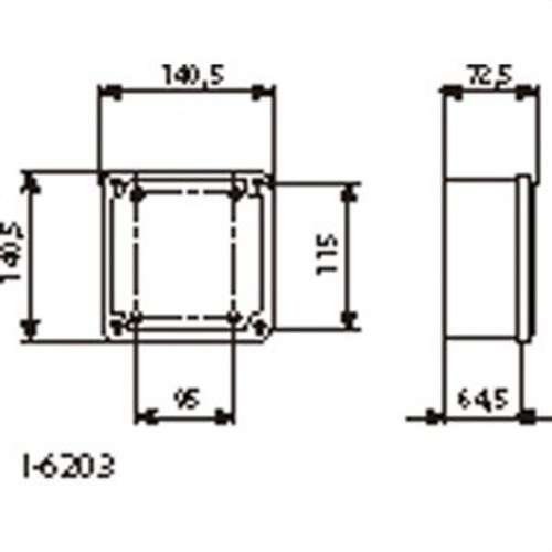 Blindboks med uigennemsigtigt låg 130x130x60mm med reference I-6203 fra mærket BJC