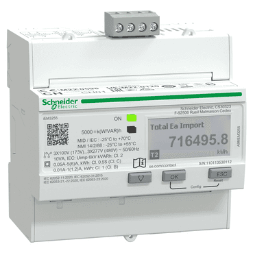 Energimåler iem3255 x/5a c.0,5s modbus MID med reference A9MEM3255 fra mærket SCHNEIDER ELECTRIC