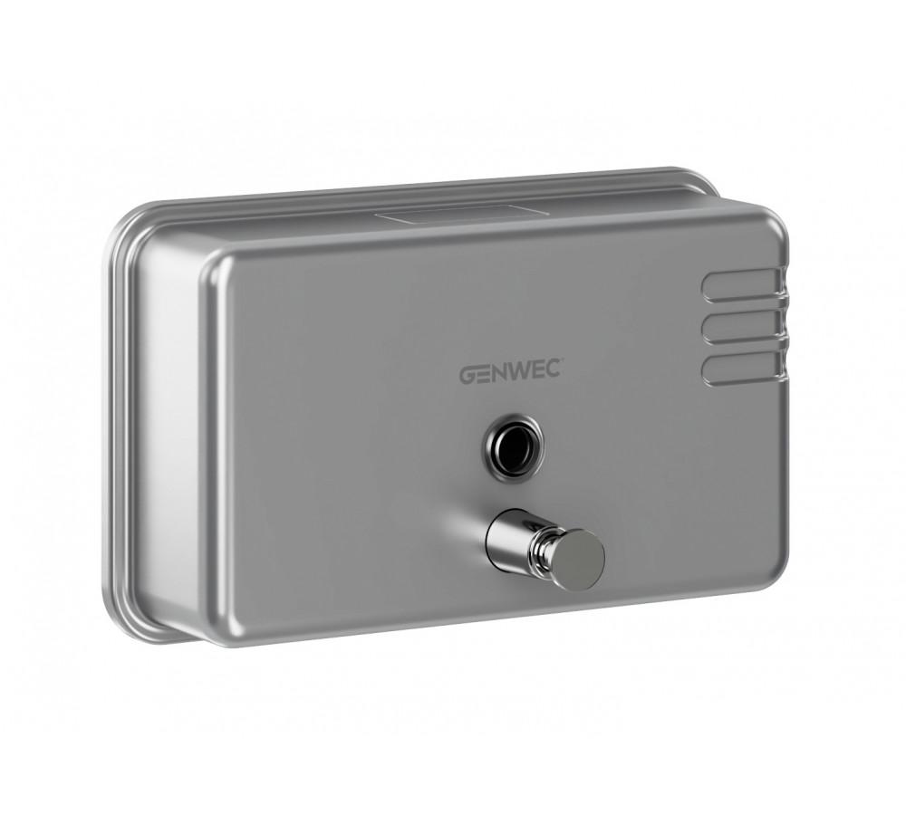 Horisontal sæbedispenser 1100ml rustfrit stål 304 satin med reference GW04 02 04 01 fra mærket GENWEC