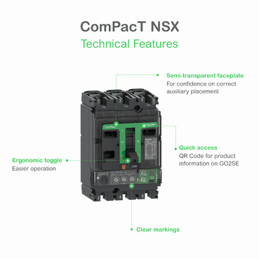 ComPacT NSX250F Circuit Breaker 36kA AC 4P3R 250A TMD with reference C25F6TM250 from the brand SCHNEIDER ELECTRIC