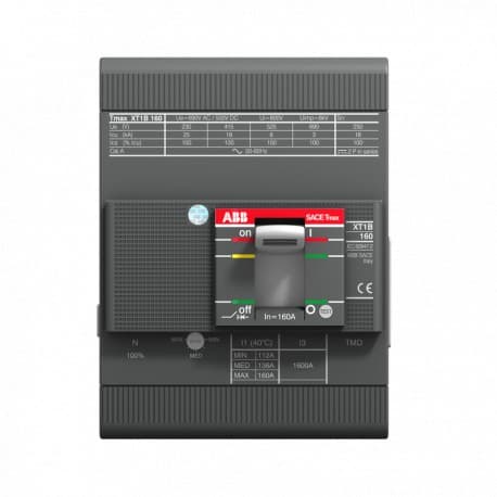 Automatisk afbryder i støbt kabinet ABB Tmax XT1C 160 TMD 160A 4P fast med reference 1SDA067410R1 fra mærket ABB