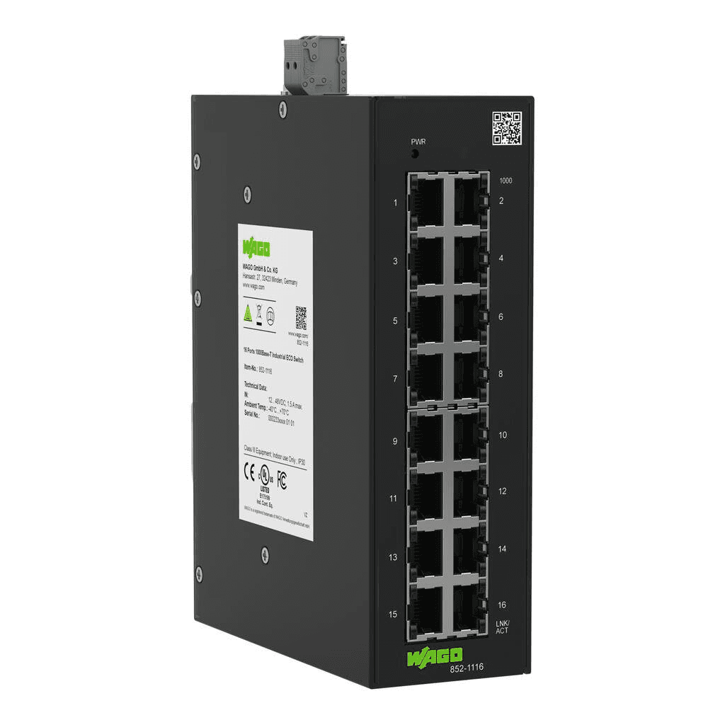Industriel ECO-switch med 16 porte med reference 852-1116 fra mærket WAGO